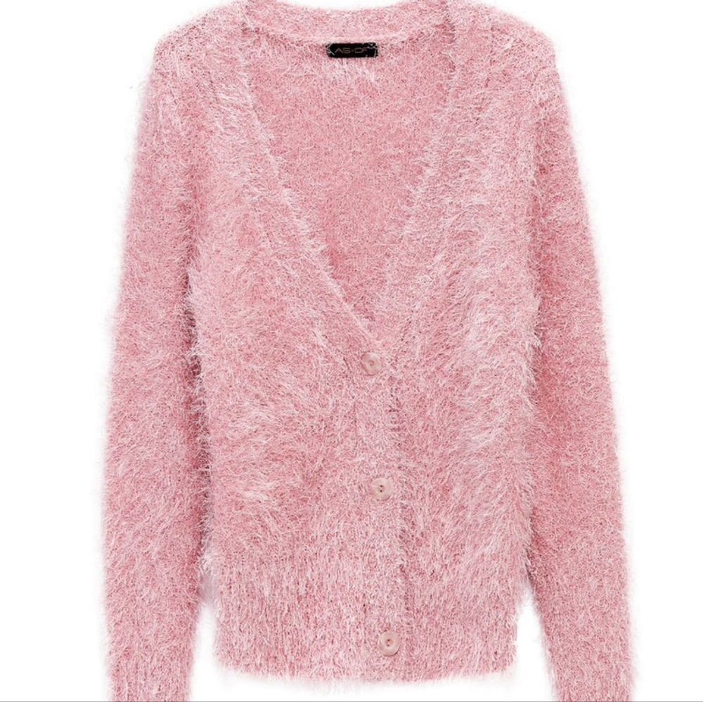 Super soft pink cardigan from Bergdorf Goodman